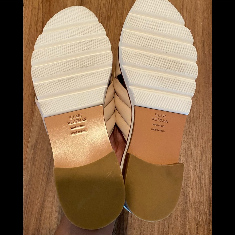 Stuart Weitzman Pufftop Slides, Bone - image 6